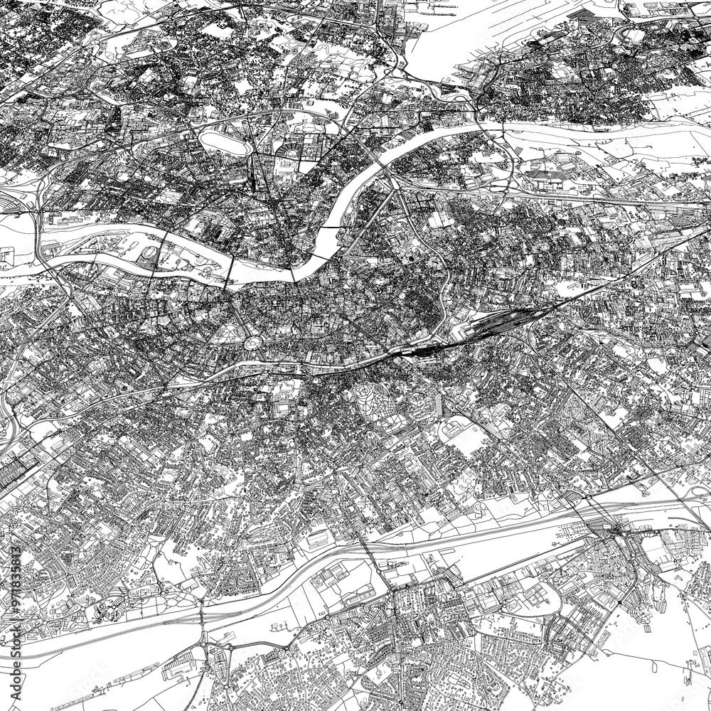 Obraz premium 3D illustration of city and urban in Toulouse France