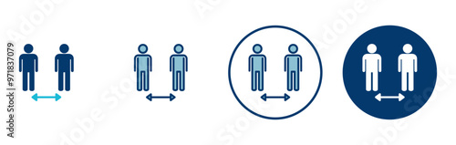 Social distancing icon vector isolated on white background. Keep distance sign. Coronavirus. Social Distancing and Self Quarantine.