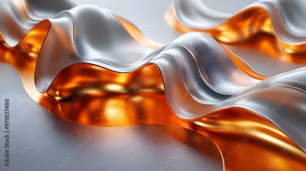 Obraz premium Conceptual fusion of beryllium copper and superconducting materials, displaying a contrast of metallic shine and frosted surfaces