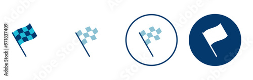 Race flag icon vector isolated on white background. Competition sport flag line vector icon. Racing flag. Start finish flag. Checkered. Start