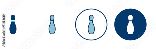 Bowling game Pin Icon vector isolated on white background. Bowling icon, ball and pin
