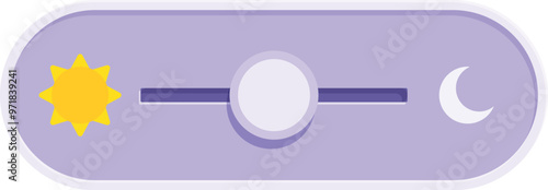 Toggle switch changing from day to night, symbolizing light and dark modes in user interface design