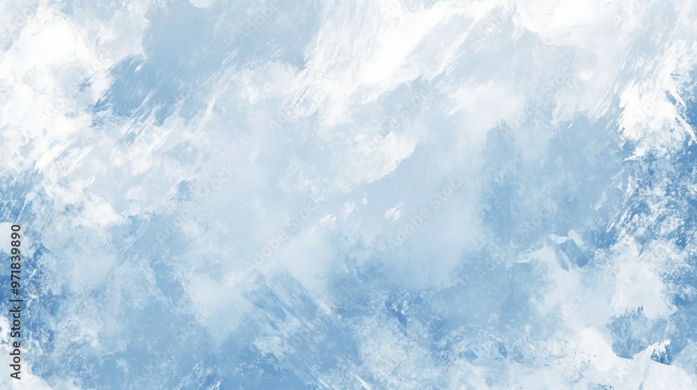 Fototapeta premium Textured blue winter canvas background with frosty abstract patterns, creating a cool, serene, and atmospheric scene for seasonal or creative design projects