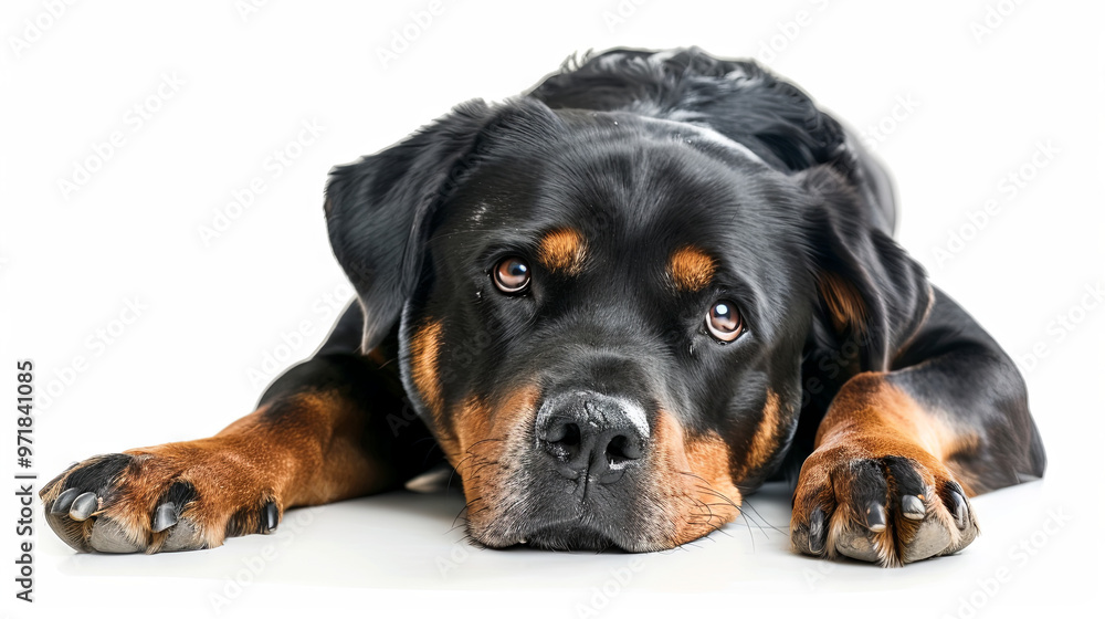 Obraz premium Rottweiler on a black background