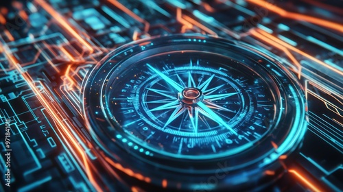 Wallpaper Mural Digital Compass Navigation Torontodigital.ca