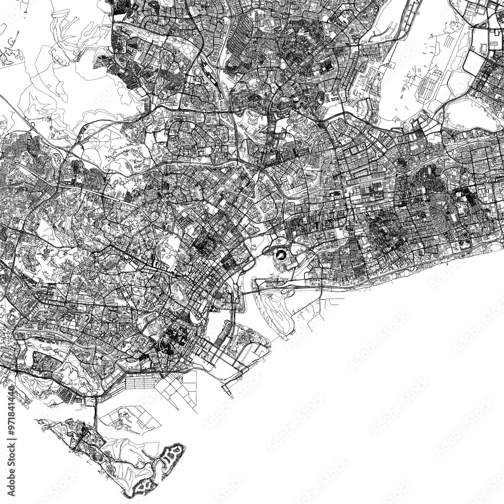 Fototapeta premium 3D illustration of city and urban Singapore