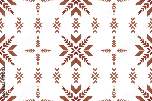 Vector illustration of an ethnic geometric pattern. Bohemian seamless pattern. Embroidery. Seamless traditional design pattern for fabrics, backgrounds, carpets, wallpapers, clothes, and pillowcases.
