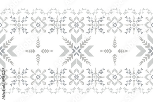 Vector illustration of an ethnic geometric pattern. Bohemian seamless pattern. Embroidery. Seamless traditional design pattern for fabrics, backgrounds, carpets, wallpapers, clothes, and pillowcases.
