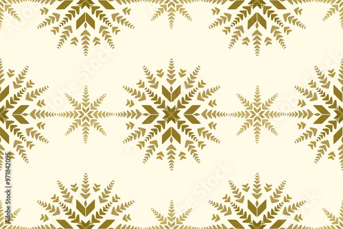 Vector illustration of an ethnic geometric pattern. Bohemian seamless pattern. Embroidery. Seamless traditional design pattern for fabrics, backgrounds, carpets, wallpapers, clothes, and pillowcases.
