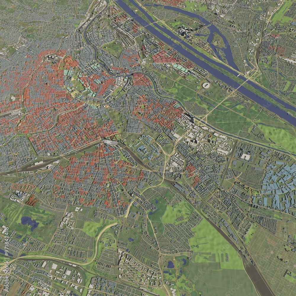 Fototapeta premium 3D illustration of city and urban in Vienna Austria