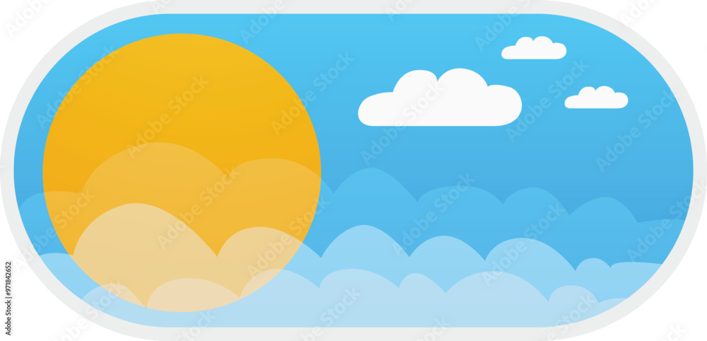 Toggle switch button showing a sunny day when toggled on Toggle switch button showing a sunny day when toggled on