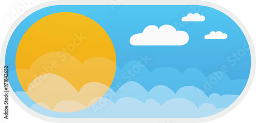 Toggle switch button showing a sunny day when toggled on