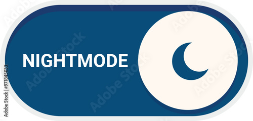 Blue and white night mode button activating the dark theme for user interface