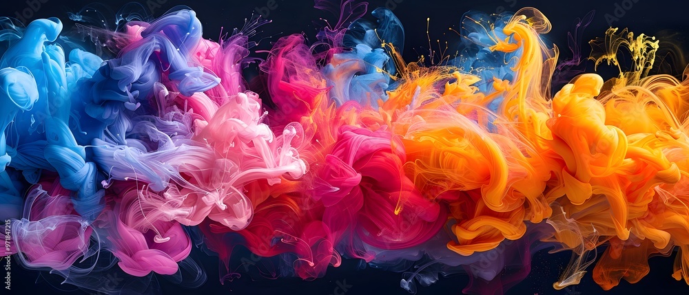 Fototapeta premium Vibrant ink explodes in water.