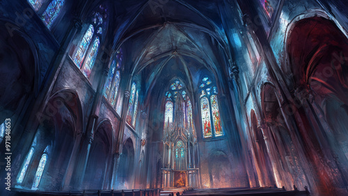 Timeless Reverence: Worn, Yet Majestic Medieval Church in Oil