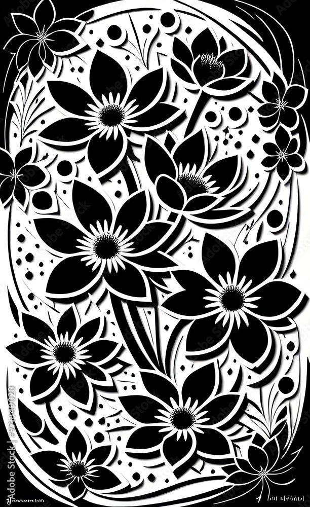 black and white floral background black and white floral background