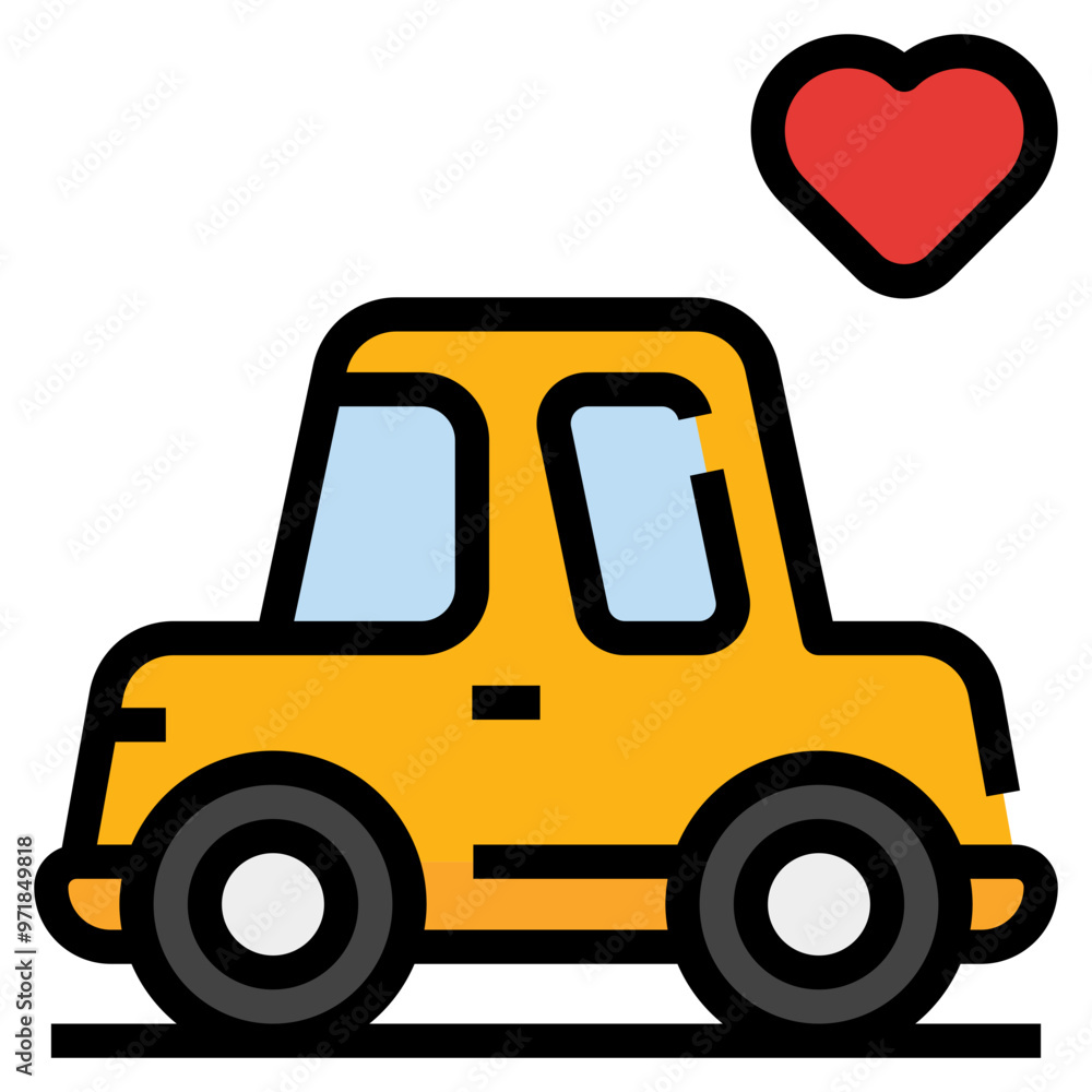Naklejka premium Wedding Car Icon