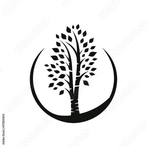 Contemporary Tree Silhouette Illustration - Simplistic Design