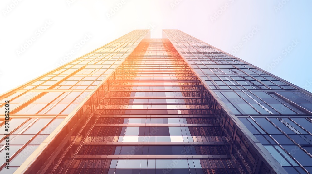 A Low-Angle View of a Glass Facade Skyscraper A Low-Angle View of a Glass Facade Skyscraper