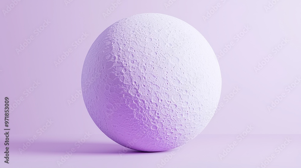 White Moon D Render on Purple Background White Moon D Render on Purple Background