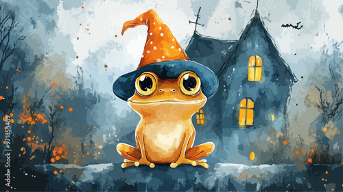 Frosch Tier Comic Halloween Lustig Geisterhaus photo