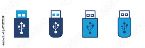 Usb icon vector. Flash disk icon vector