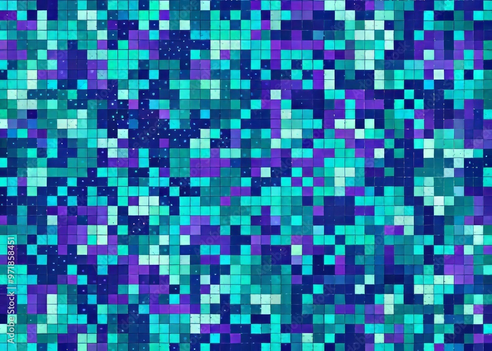 A mesmerizing abstract design features a futuristic camouflage pattern composed of tiny, vibrant squares in shades of A mesmerizing abstract design features a futuristic camouflage pattern composed of tiny, vibrant squares in shades of