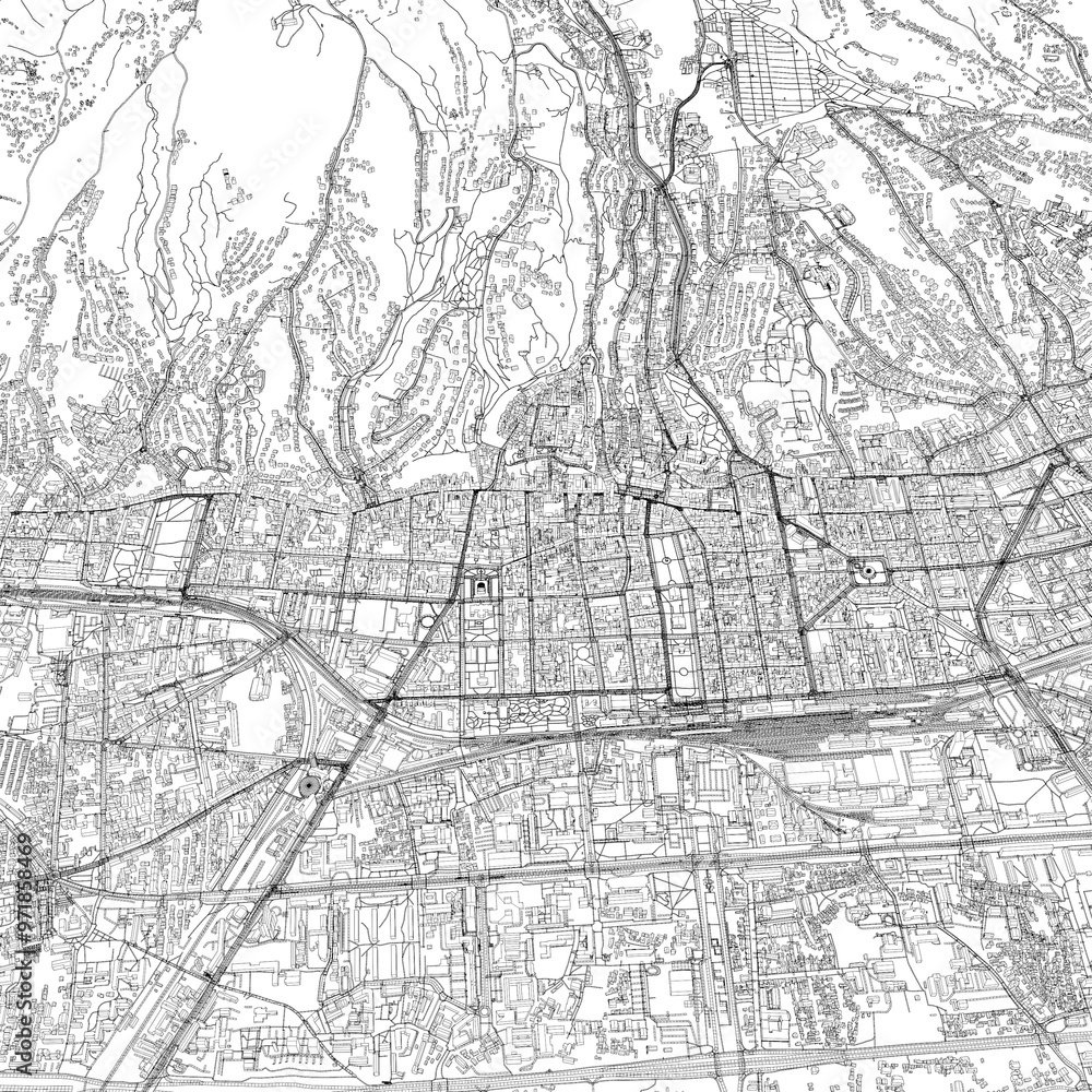 Naklejka premium 3D illustration of city and urban in Zagreb Croatia