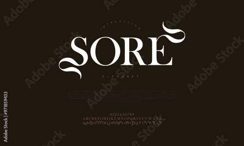 Sore typography beauty fashion elegant minimalist serif italic fonts decorative wedding vintage retro logos. Minimal luxury font alphabet logo. Vector illustration