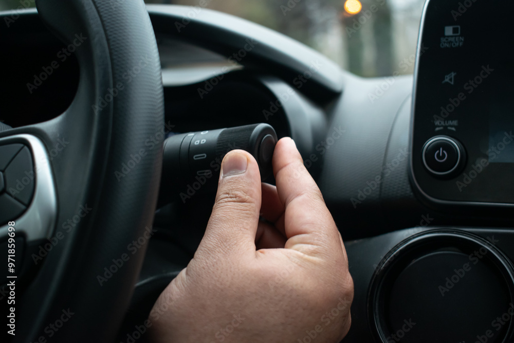 controls inside a vehicle, turning on the blinker, driving controls inside a vehicle, turning on the blinker, driving