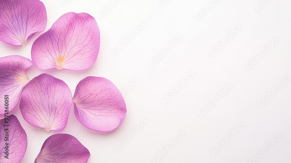 Pink Flower Petals on White Background Pink Flower Petals on White Background