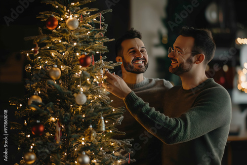 LGBTQ couples celebrate Christmas together on Christmas Eve : AI Image Generator