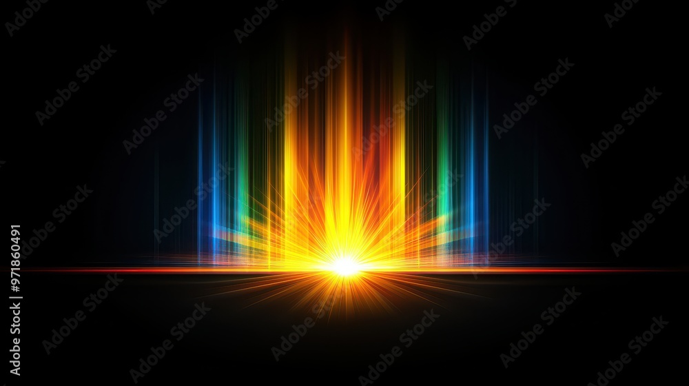 Abstract Colorful Light Rays and Glow Effect Abstract Colorful Light Rays and Glow Effect