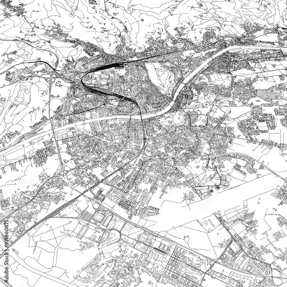 Naklejka premium 3D illustration of city and urban in Salzburg Austria