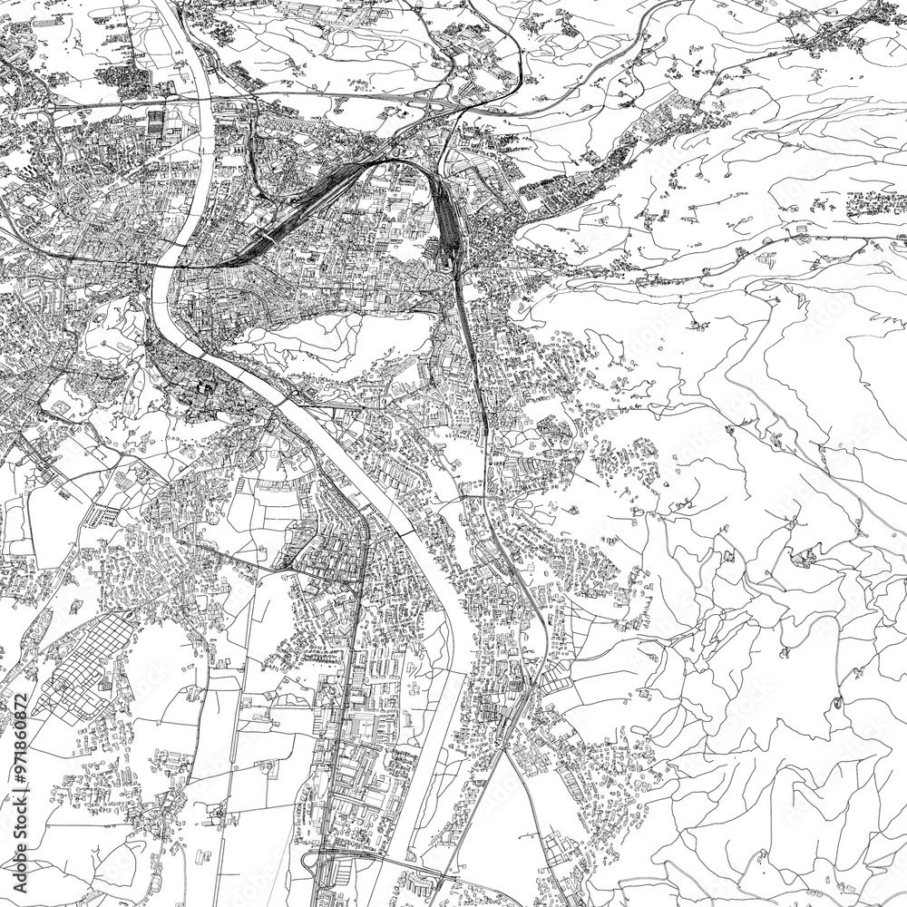 Naklejka premium 3D illustration of city and urban in Salzburg Austria