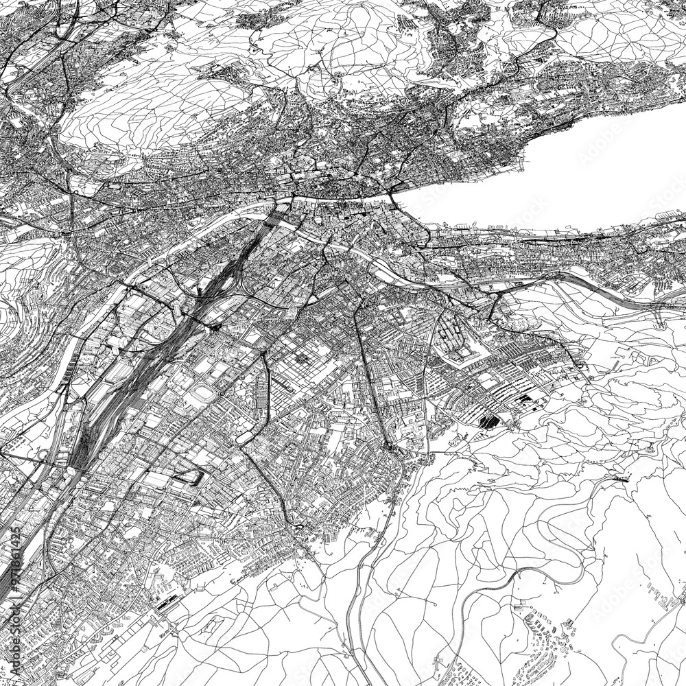 Naklejka premium 3D illustration of city and urban in Zurich Switzerland