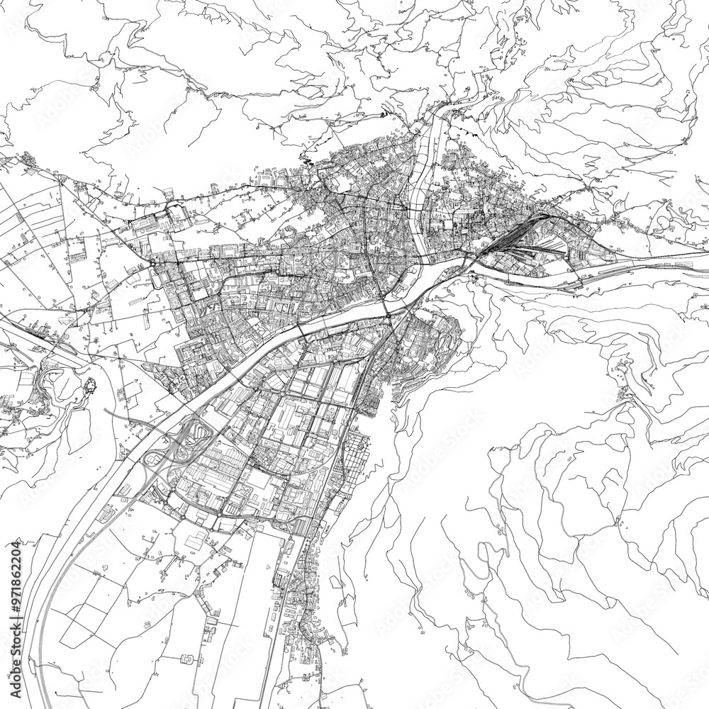 Fototapeta premium 3D illustration of city and urban in Bolzano Italy