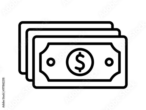 dollar icon. single icon. line design isolated on white background.