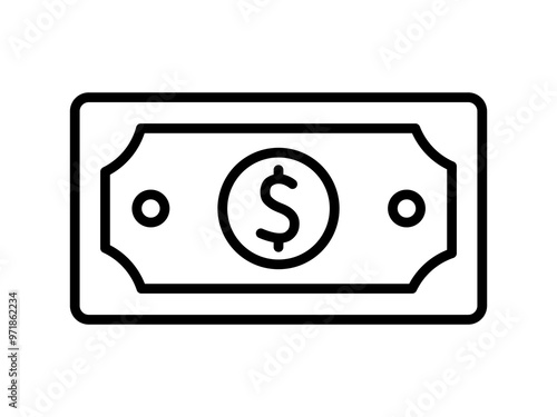 dollar icon. single icon. line design isolated on white background.