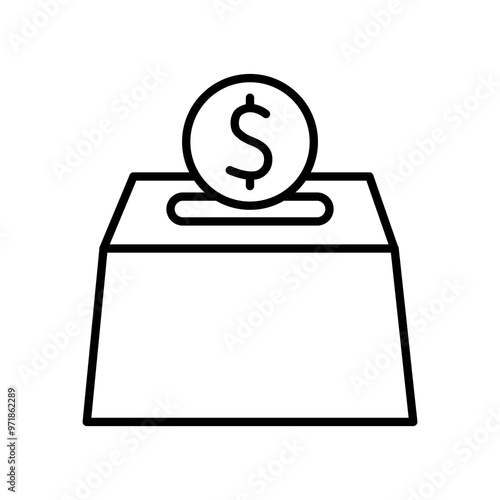 dollar icon. single icon. line design isolated on white background.