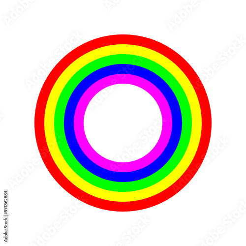 colorful rainbow design isolated on white background.