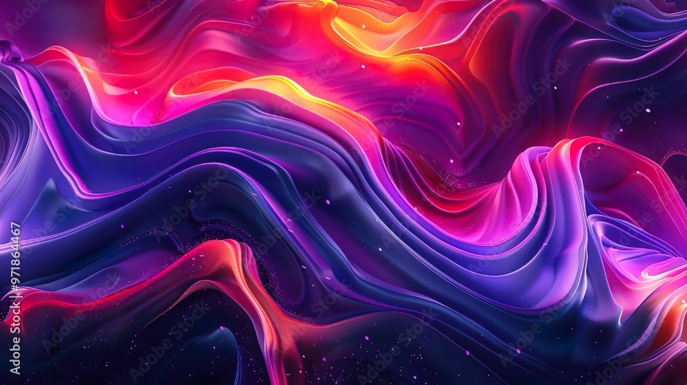 Vivid Fluid Abstract Waves in Purple and Orange Tones Vivid Fluid Abstract Waves in Purple and Orange Tones