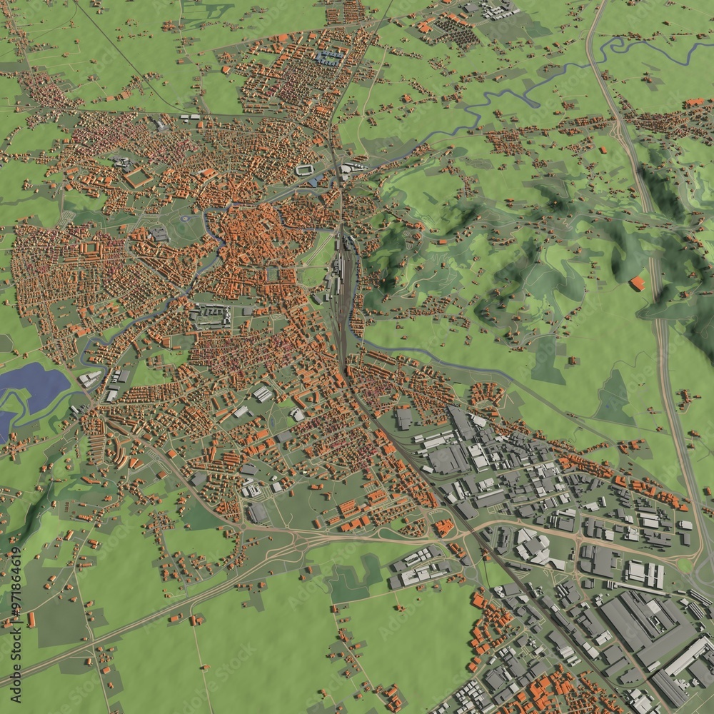 3D illustration of city and urban in Vicenza Italy 3D illustration of city and urban in Vicenza Italy