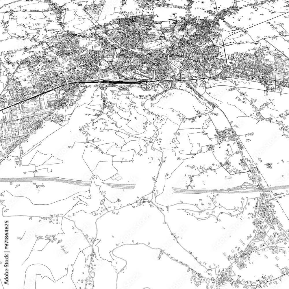 Obraz premium 3D illustration of city and urban in Vicenza Italy