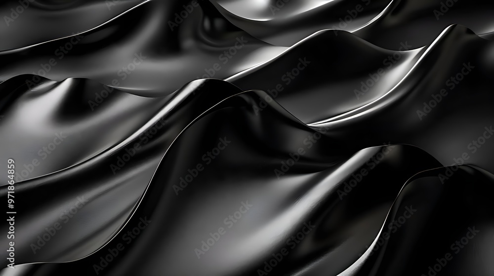 Obraz premium Abstract Black Wavy Texture