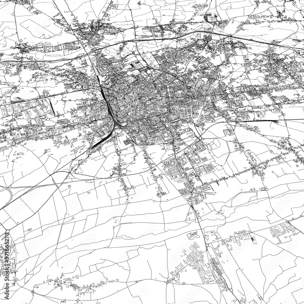 Naklejka premium 3D illustration of city and urban in Udine Italy
