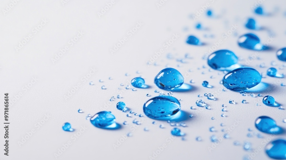 Water Droplets on a White Surface Water Droplets on a White Surface