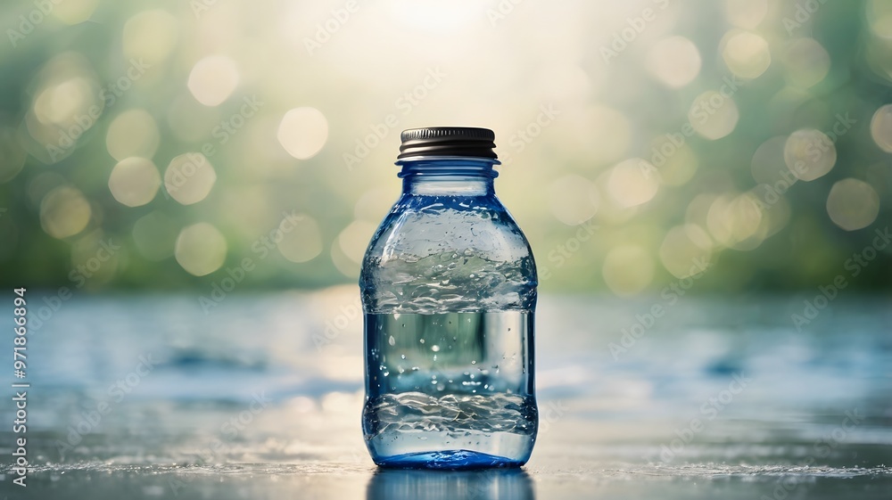Plastic bottle of mineral water with ice, showing a cool and refreshing drink isolated on a clean, white background Plastic bottle of mineral water with ice, showing a cool and refreshing drink isolated on a clean, white background