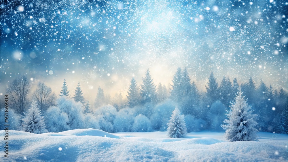 Soft snowflakes delicately cover a winter landscape, creating an ornamental texture Soft snowflakes delicately cover a winter landscape, creating an ornamental texture