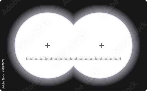 Sniper scope crosshairs aiming at target on black background